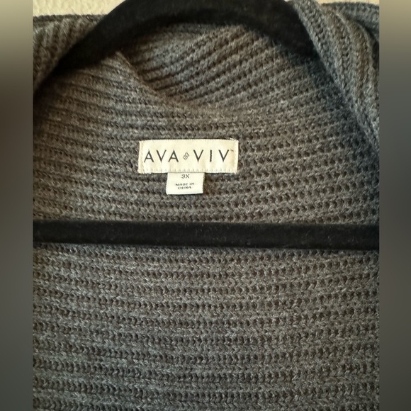 Ava & Vix plus size grey ribbed opened arm duster. Size 3x - Picture 3 of 4